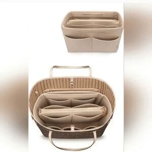 NWT Lexsion designer purse bag organizer w/wristlet detach felt pink tote